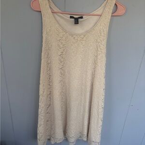 Cream Lace Sleeveless Top